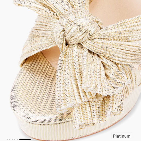 Loeffler Randall Natalia Pleated platform sandals in Platinum - Picture 6 of 13